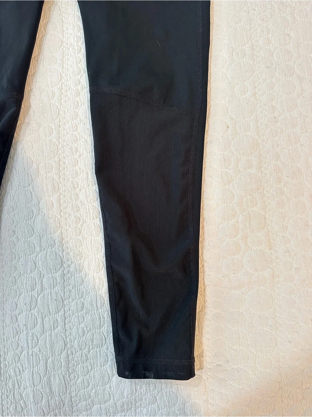 Black Nike Pro Panel Leggings with yellow band in Size Medium - Picture 5 of 6
